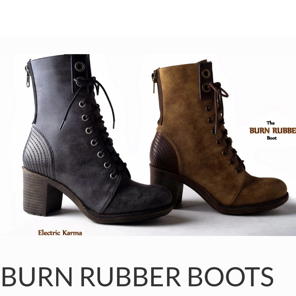 Electric Karma Burn Rubber Combat Boots Gem